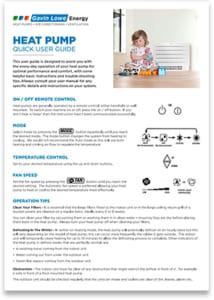 Gavin Lowe Heat Pump Quick User Guide